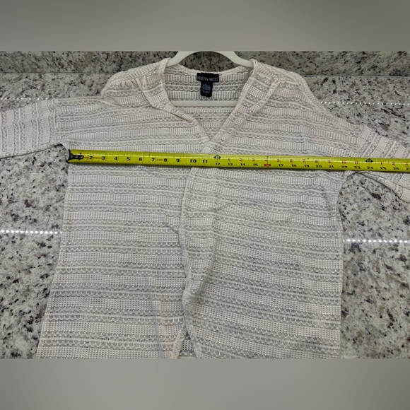 Kristin Nicole Women’s 1X crochet lace open knit open front cardigan cream ivory - Picture 4 of 6